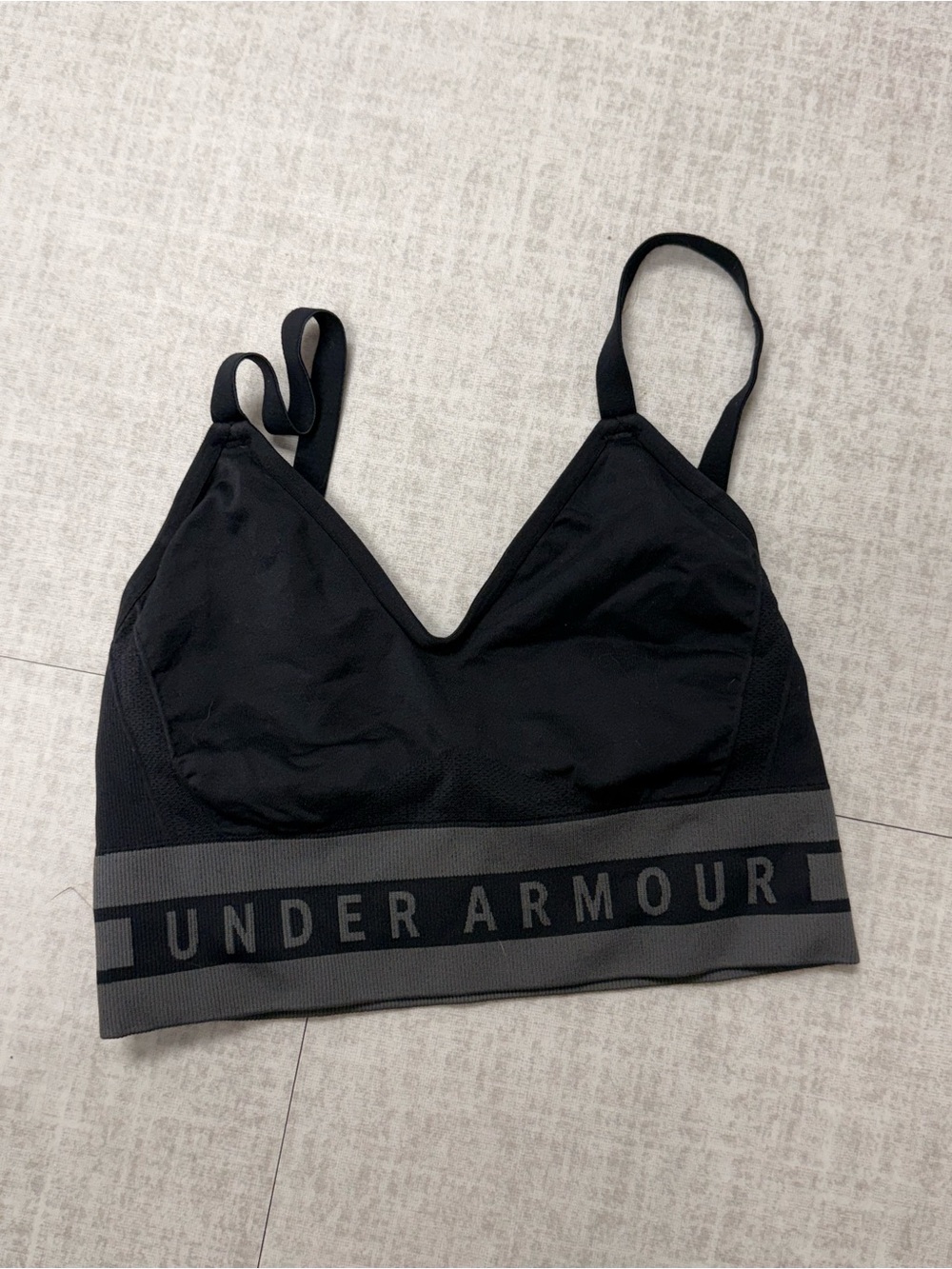 Under Armour Black & Gray V-Neck Light Support Sports Bra